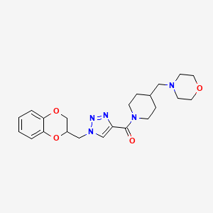 molecular formula C22H29N5O4 B3919771 4-[(1-{[1-(2,3-dihydro-1,4-benzodioxin-2-ylmethyl)-1H-1,2,3-triazol-4-yl]carbonyl}-4-piperidinyl)methyl]morpholine 