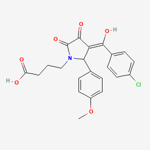 molecular formula C22H20ClNO6 B3919786 4-[3-(4-chlorobenzoyl)-4-hydroxy-2-(4-methoxyphenyl)-5-oxo-2,5-dihydro-1H-pyrrol-1-yl]butanoic acid 