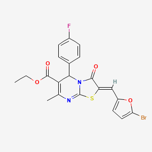 molecular formula C21H16BrFN2O4S B3919793 ethyl 2-[(5-bromo-2-furyl)methylene]-5-(4-fluorophenyl)-7-methyl-3-oxo-2,3-dihydro-5H-[1,3]thiazolo[3,2-a]pyrimidine-6-carboxylate 
