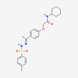 molecular formula C22H27N3O4S B3919831 N-cyclohexyl-2-(4-{2-[(4-methylphenyl)sulfonyl]carbonohydrazonoyl}phenoxy)acetamide 