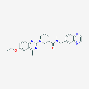 molecular formula C27H30N6O2 B3919846 1-(6-ethoxy-4-methyl-2-quinazolinyl)-N-methyl-N-(6-quinoxalinylmethyl)-3-piperidinecarboxamide 