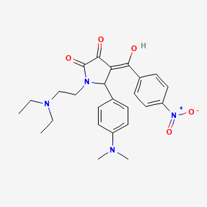 molecular formula C25H30N4O5 B3919848 1-[2-(diethylamino)ethyl]-5-[4-(dimethylamino)phenyl]-3-hydroxy-4-(4-nitrobenzoyl)-1,5-dihydro-2H-pyrrol-2-one 