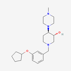 (3R*,4R*)-1-[3-(cyclopentyloxy)benzyl]-4-(4-methyl-1-piperazinyl)-3-piperidinol