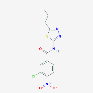 molecular formula C12H11ClN4O3S B391985 3-chloro-4-nitro-N-(5-propyl-1,3,4-thiadiazol-2-yl)benzamide 