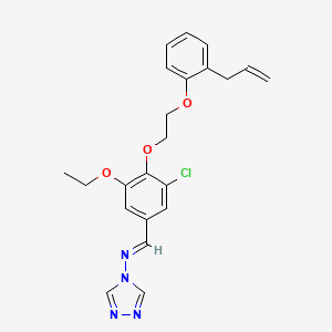 molecular formula C22H23ClN4O3 B3919851 N-{4-[2-(2-allylphenoxy)ethoxy]-3-chloro-5-ethoxybenzylidene}-4H-1,2,4-triazol-4-amine 