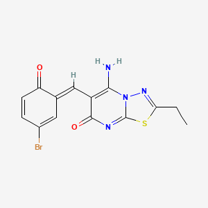 molecular formula C14H11BrN4O2S B3919852 6-(5-bromo-2-hydroxybenzylidene)-2-ethyl-5-imino-5,6-dihydro-7H-[1,3,4]thiadiazolo[3,2-a]pyrimidin-7-one 