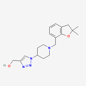 molecular formula C19H26N4O2 B3919855 (1-{1-[(2,2-dimethyl-2,3-dihydro-1-benzofuran-7-yl)methyl]-4-piperidinyl}-1H-1,2,3-triazol-4-yl)methanol trifluoroacetate (salt) 