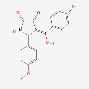 molecular formula C18H14BrNO4 B3919864 4-(4-bromobenzoyl)-3-hydroxy-5-(4-methoxyphenyl)-1,5-dihydro-2H-pyrrol-2-one 