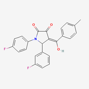 molecular formula C24H17F2NO3 B3919873 5-(3-fluorophenyl)-1-(4-fluorophenyl)-3-hydroxy-4-(4-methylbenzoyl)-1,5-dihydro-2H-pyrrol-2-one 