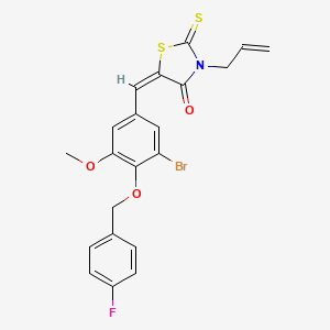 molecular formula C21H17BrFNO3S2 B3919900 3-allyl-5-{3-bromo-4-[(4-fluorobenzyl)oxy]-5-methoxybenzylidene}-2-thioxo-1,3-thiazolidin-4-one CAS No. 6213-31-6