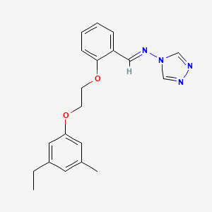 molecular formula C20H22N4O2 B3919907 N-{2-[2-(3-ethyl-5-methylphenoxy)ethoxy]benzylidene}-4H-1,2,4-triazol-4-amine 