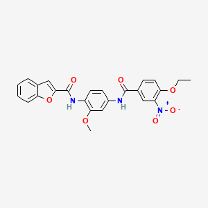 molecular formula C25H21N3O7 B3919913 N-{4-[(4-ethoxy-3-nitrobenzoyl)amino]-2-methoxyphenyl}-1-benzofuran-2-carboxamide 
