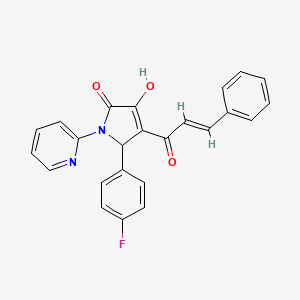 molecular formula C24H17FN2O3 B3919916 4-cinnamoyl-5-(4-fluorophenyl)-3-hydroxy-1-(2-pyridinyl)-1,5-dihydro-2H-pyrrol-2-one 
