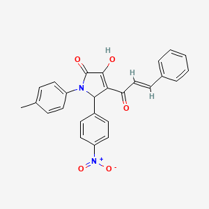 molecular formula C26H20N2O5 B3919923 4-cinnamoyl-3-hydroxy-1-(4-methylphenyl)-5-(4-nitrophenyl)-1,5-dihydro-2H-pyrrol-2-one 