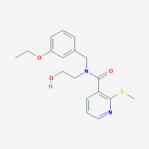 molecular formula C18H22N2O3S B3919953 N-(3-ethoxybenzyl)-N-(2-hydroxyethyl)-2-(methylthio)nicotinamide 