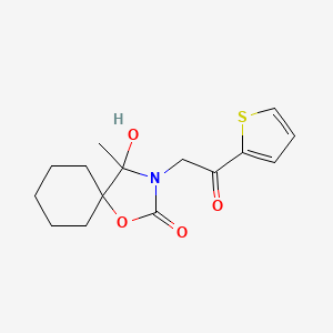 molecular formula C15H19NO4S B3919957 4-hydroxy-4-methyl-3-[2-oxo-2-(2-thienyl)ethyl]-1-oxa-3-azaspiro[4.5]decan-2-one 