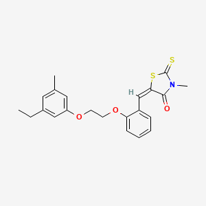 molecular formula C22H23NO3S2 B3919963 5-{2-[2-(3-ethyl-5-methylphenoxy)ethoxy]benzylidene}-3-methyl-2-thioxo-1,3-thiazolidin-4-one 