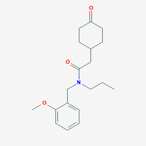 molecular formula C19H27NO3 B3919967 N-(2-methoxybenzyl)-2-(4-oxocyclohexyl)-N-propylacetamide 