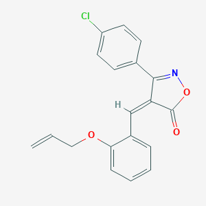 molecular formula C19H14ClNO3 B391997 4-[2-(allyloxy)benzylidene]-3-(4-chlorophenyl)-5(4H)-isoxazolone 