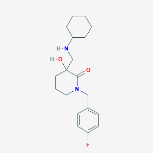molecular formula C19H27FN2O2 B3919971 3-[(cyclohexylamino)methyl]-1-(4-fluorobenzyl)-3-hydroxy-2-piperidinone 