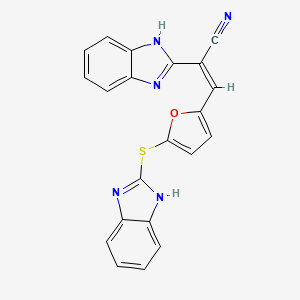 molecular formula C21H13N5OS B3919984 2-(1H-benzimidazol-2-yl)-3-[5-(1H-benzimidazol-2-ylthio)-2-furyl]acrylonitrile 
