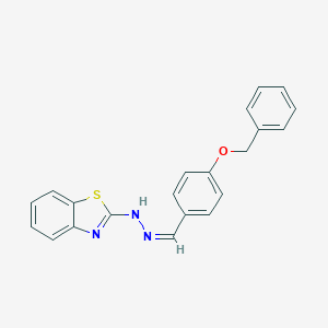 molecular formula C21H17N3OS B391999 4-(Benzyloxy)benzaldehyde 1,3-benzothiazol-2-ylhydrazone 