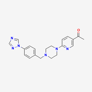 molecular formula C20H22N6O B3919993 1-(6-{4-[4-(1H-1,2,4-triazol-1-yl)benzyl]piperazin-1-yl}pyridin-3-yl)ethanone 