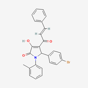 molecular formula C26H20BrNO3 B3919996 5-(4-bromophenyl)-4-cinnamoyl-3-hydroxy-1-(2-methylphenyl)-1,5-dihydro-2H-pyrrol-2-one 