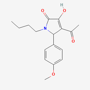 molecular formula C17H21NO4 B3920001 4-acetyl-1-butyl-3-hydroxy-5-(4-methoxyphenyl)-1,5-dihydro-2H-pyrrol-2-one 