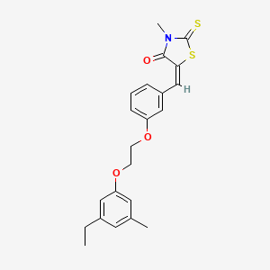 molecular formula C22H23NO3S2 B3920006 5-{3-[2-(3-ethyl-5-methylphenoxy)ethoxy]benzylidene}-3-methyl-2-thioxo-1,3-thiazolidin-4-one 
