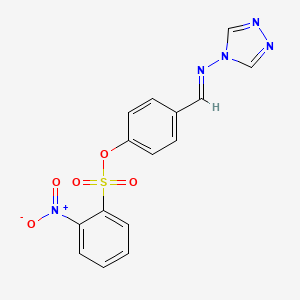 molecular formula C15H11N5O5S B3920013 4-[(4H-1,2,4-triazol-4-ylimino)methyl]phenyl 2-nitrobenzenesulfonate 
