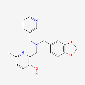 molecular formula C21H21N3O3 B3920026 2-{[(1,3-benzodioxol-5-ylmethyl)(pyridin-3-ylmethyl)amino]methyl}-6-methylpyridin-3-ol 