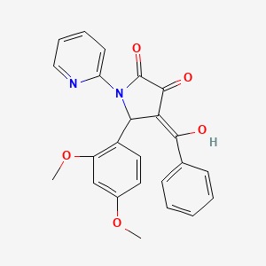 molecular formula C24H20N2O5 B3920032 4-benzoyl-5-(2,4-dimethoxyphenyl)-3-hydroxy-1-(2-pyridinyl)-1,5-dihydro-2H-pyrrol-2-one 