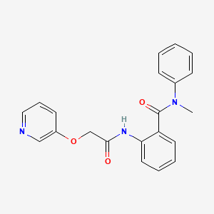 molecular formula C21H19N3O3 B3920040 N-methyl-N-phenyl-2-{[(pyridin-3-yloxy)acetyl]amino}benzamide 