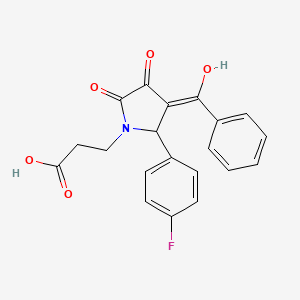 molecular formula C20H16FNO5 B3920044 3-[3-benzoyl-2-(4-fluorophenyl)-4-hydroxy-5-oxo-2,5-dihydro-1H-pyrrol-1-yl]propanoic acid 