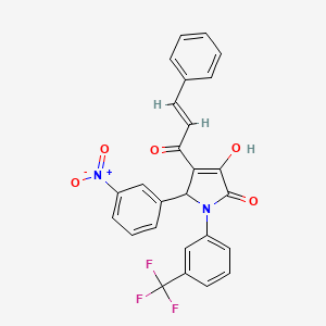 molecular formula C26H17F3N2O5 B3920061 4-cinnamoyl-3-hydroxy-5-(3-nitrophenyl)-1-[3-(trifluoromethyl)phenyl]-1,5-dihydro-2H-pyrrol-2-one 