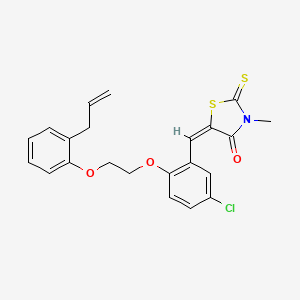 molecular formula C22H20ClNO3S2 B3920067 5-{2-[2-(2-allylphenoxy)ethoxy]-5-chlorobenzylidene}-3-methyl-2-thioxo-1,3-thiazolidin-4-one 