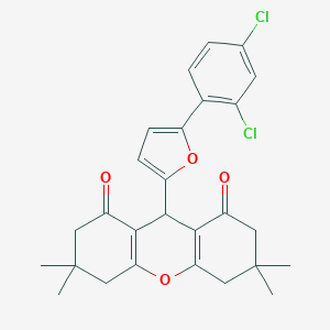 molecular formula C27H26Cl2O4 B392007 9-[5-(2,4-dichlorophenyl)furan-2-yl]-3,3,6,6-tetramethyl-3,4,5,6,7,9-hexahydro-1H-xanthene-1,8(2H)-dione 