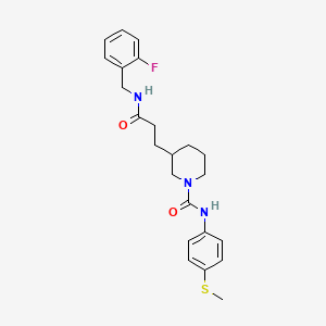 molecular formula C23H28FN3O2S B3920072 3-{3-[(2-fluorobenzyl)amino]-3-oxopropyl}-N-[4-(methylthio)phenyl]-1-piperidinecarboxamide 