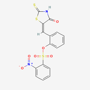 molecular formula C16H10N2O6S3 B3920075 2-[(4-oxo-2-thioxo-1,3-thiazolidin-5-ylidene)methyl]phenyl 2-nitrobenzenesulfonate 
