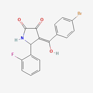 molecular formula C17H11BrFNO3 B3920077 4-(4-bromobenzoyl)-5-(2-fluorophenyl)-3-hydroxy-1,5-dihydro-2H-pyrrol-2-one 