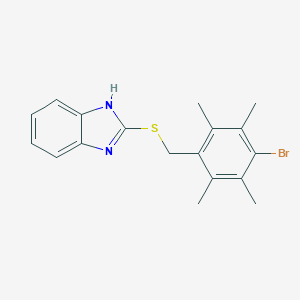 molecular formula C18H19BrN2S B392008 2-[(4-bromo-2,3,5,6-tetramethylbenzyl)sulfanyl]-1H-benzimidazole 
