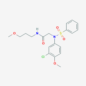 molecular formula C19H23ClN2O5S B3920082 N~2~-(3-chloro-4-methoxyphenyl)-N~1~-(3-methoxypropyl)-N~2~-(phenylsulfonyl)glycinamide 