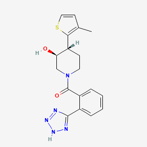 molecular formula C18H19N5O2S B3920084 (3S*,4R*)-4-(3-methyl-2-thienyl)-1-[2-(1H-tetrazol-5-yl)benzoyl]piperidin-3-ol 