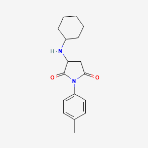 molecular formula C17H22N2O2 B3920101 3-(cyclohexylamino)-1-(4-methylphenyl)-2,5-pyrrolidinedione 