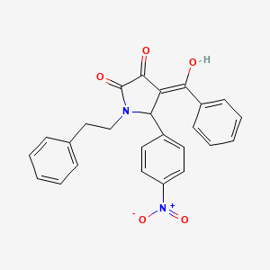 molecular formula C25H20N2O5 B3920105 4-benzoyl-3-hydroxy-5-(4-nitrophenyl)-1-(2-phenylethyl)-1,5-dihydro-2H-pyrrol-2-one 