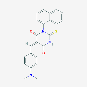 molecular formula C23H19N3O2S B392011 5-[4-(dimethylamino)benzylidene]-1-(1-naphthyl)-2-thioxodihydro-4,6(1H,5H)-pyrimidinedione 