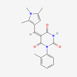 molecular formula C19H19N3O3 B3920120 1-(2-methylphenyl)-5-[(1,2,5-trimethyl-1H-pyrrol-3-yl)methylene]-2,4,6(1H,3H,5H)-pyrimidinetrione 