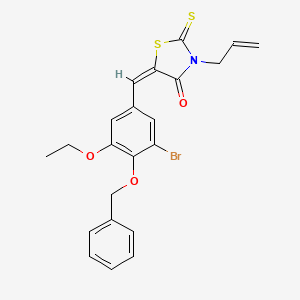molecular formula C22H20BrNO3S2 B3920129 3-allyl-5-[4-(benzyloxy)-3-bromo-5-ethoxybenzylidene]-2-thioxo-1,3-thiazolidin-4-one 