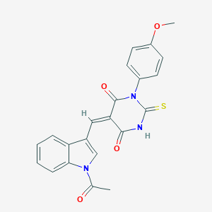 5-[(1-acetyl-1H-indol-3-yl)methylene]-1-(4-methoxyphenyl)-2-thioxodihydro-4,6(1H,5H)-pyrimidinedione